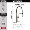 imageDelta Faucet Antoni Black Kitchen with Pull Down Sprayer Commercial Style Sink Faucet Faucets for Sinks SingleHandle Magnetic Docking Spray Head 18803BLDST Matte BlackSpotshield Stainless