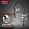 imageDelta Faucet Antoni Black Kitchen with Pull Down Sprayer Commercial Style Sink Faucet Faucets for Sinks SingleHandle Magnetic Docking Spray Head 18803BLDST Matte BlackChrome