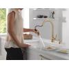imageDelta Faucet Boyd Kitchen Faucet with Soap Dispenser Kitchen Faucets with Pull Down Sprayer Gold Kitchen Sink Faucet with Magnetic Docking Spray Head Champagne Bronze 19893ZCZSDDSTChampagne Bronze