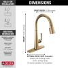 imageDelta Faucet Emmeline Gold Kitchen Faucet Touch Touch Kitchen Faucets with Pull Down Sprayer Kitchen Sink Faucet Delta Touch2O Technology Lumicoat Champagne Bronze 9182TCZPRDSTLumicoat Champagne Bronze