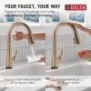imageDelta Faucet Emmeline Gold Kitchen Faucet Touch Touch Kitchen Faucets with Pull Down Sprayer Kitchen Sink Faucet Delta Touch2O Technology Lumicoat Champagne Bronze 9182TCZPRDSTLumicoat Champagne Bronze