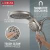 imageDelta Faucet HydroRain 5Spray H2Okinetic Dual Shower Head with Handheld Spray Black Shower Head with Hose Handheld Shower Heads Detachable Shower Head 175 GPM Flow Rate Matte Black 58680BLStainless