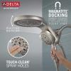 imageDelta Faucet HydroRain 5Spray H2Okinetic Dual Shower Head with Handheld Spray Black Shower Head with Hose Handheld Shower Heads Detachable Shower Head 175 GPM Flow Rate Matte Black 58680BLChrome