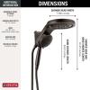 imageDelta Faucet HydroRain 5Spray H2Okinetic Dual Shower Head with Handheld Spray Black Shower Head with Hose Handheld Shower Heads Detachable Shower Head 175 GPM Flow Rate Matte Black 58680BLVenetian Bronze