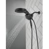 imageDelta Faucet HydroRain 5Spray H2Okinetic Dual Shower Head with Handheld Spray Black Shower Head with Hose Handheld Shower Heads Detachable Shower Head 175 GPM Flow Rate Matte Black 58680BLMatte Black