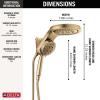 imageDelta Faucet HydroRain 5Spray H2Okinetic Dual Shower Head with Handheld Spray Black Shower Head with Hose Handheld Shower Heads Detachable Shower Head 175 GPM Flow Rate Matte Black 58680BLChampagne Bronze