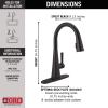 imageDelta Faucet Lenta Voice Touchless Kitchen Faucet Black with Pull Down Sprayer Smart Faucet Alexa and Google Assistant Voice Activated Kitchen Sink Faucet Matte BlackMatte Black