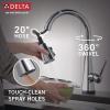 imageDelta Faucet Lenta Voice Touchless Kitchen Faucet Black with Pull Down Sprayer Smart Faucet Alexa and Google Assistant Voice Activated Kitchen Sink Faucet Matte BlackChrome