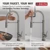 imageDelta Faucet Trinsic Pro SingleHandle Spring Spout Touch Kitchen Sink Faucet with Pull Down Sprayer Touch2O Technology and Magnetic Docking Spray Head Chrome 9659TDSTBlack Stainless