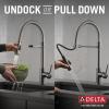 imageDelta Faucet Trinsic Pro SingleHandle Spring Spout Touch Kitchen Sink Faucet with Pull Down Sprayer Touch2O Technology and Magnetic Docking Spray Head Chrome 9659TDSTBlack Stainless