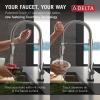 imageDelta Faucet Trinsic Pro SingleHandle Spring Spout Touch Kitchen Sink Faucet with Pull Down Sprayer Touch2O Technology and Magnetic Docking Spray Head Chrome 9659TDSTArtic Stainless