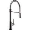 imageDelta Faucet Trinsic Pro SingleHandle Spring Spout Touch Kitchen Sink Faucet with Pull Down Sprayer Touch2O Technology and Magnetic Docking Spray Head Chrome 9659TDSTBlack Stainless