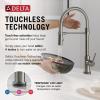 imageDelta Faucet Trinsic Pro SingleHandle Spring Spout Touch Kitchen Sink Faucet with Pull Down Sprayer Touch2O Technology and Magnetic Docking Spray Head Chrome 9659TDSTBlack Stainless