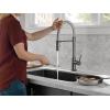imageDelta Faucet Trinsic Pro SingleHandle Spring Spout Touch Kitchen Sink Faucet with Pull Down Sprayer Touch2O Technology and Magnetic Docking Spray Head Chrome 9659TDSTBlack Stainless
