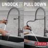 imageDelta Faucet Trinsic Pro VoiceIQ SingleHandle Touch Kitchen Sink Faucet with Pull Down Sprayer Alexa and Google Assistant Voice Activated Smart Home Black Stainless