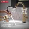 imageDelta Faucet Trinsic Touch Bar Faucet with Touchless Technology Bar Faucet with Pull Down Sprayer Gold Bar Sink Faucet Prep Sink Faucet Wet Bar Faucet Champagne Bronze 9959TLCZDSTChampagne Bronze