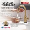 imageDelta Faucet Trinsic Touch Bar Faucet with Touchless Technology Bar Faucet with Pull Down Sprayer Gold Bar Sink Faucet Prep Sink Faucet Wet Bar Faucet Champagne Bronze 9959TLCZDSTChampagne Bronze