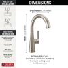 imageDelta Modern Brushed Nickel Single Hole Bar Sink Faucet Single Handle Prep Sink Faucet SpotShield Stainless 14882LFSP