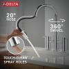 imageDelta Nicoli Matte Black Kitchen Faucet with Pull Down Sprayer Bridge 3 Hole Modern Kitchen Sink Faucet TwoHandle Matte Black 39876LFBLChrome