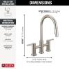 imageDelta Nicoli Matte Black Kitchen Faucet with Pull Down Sprayer Bridge 3 Hole Modern Kitchen Sink Faucet TwoHandle Matte Black 39876LFBLStainless