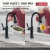 imageDelta Renaldi Kitchen Faucet with Pull Down Sprayer Brushed Nickel Kitchen Sink Faucet Delta ProClean Lumicoat Champagne Bronze 9184TLCZPRDSTMatte Black