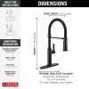 imageDelta Rhett Pro Style Commercial Kitchen Faucet with Pull Down Sprayer Brushed Nickel Single Hole Kitchen Sink Faucet Single Handle Stainless 18829SSDSTMatte Black