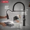 imageDelta Rhett Pro Style Commercial Kitchen Faucet with Pull Down Sprayer Brushed Nickel Single Hole Kitchen Sink Faucet Single Handle Stainless 18829SSDSTMatte Black