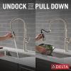 imageDelta Rhett Pro Style Commercial Kitchen Faucet with Pull Down Sprayer Brushed Nickel Single Hole Kitchen Sink Faucet Single Handle Stainless 18829SSDSTStainless