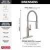 imageDelta Rhett Pro Style Commercial Kitchen Faucet with Pull Down Sprayer Brushed Nickel Single Hole Kitchen Sink Faucet Single Handle Stainless 18829SSDSTStainless