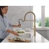 imageDelta Rhett Pro Style Commercial Kitchen Faucet with Pull Down Sprayer Brushed Nickel Single Hole Kitchen Sink Faucet Single Handle Stainless 18829SSDSTChampagne Bronze