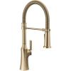 imageDelta Ermelo Pro Style Commercial Kitchen Faucet with Pull Down Sprayer Brushed Nickel Single Hole Kitchen Sink Faucet Single Handle Stainless 18887SSDSTChampagne Bronze