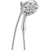 imageDelta Faucet 4Spray In2ition 2in1 Dual Shower Head with HandHeld Spray H2Okinetic Chrome Shower Head with Hose Showerheads Handheld Shower Heads Magnetic Docking Lumicoat Chrome 58472PRChrome