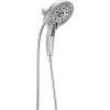 imageDelta Faucet 5Spray In2ition 2in1 Dual Hand Held Shower Head with Hose H2Okinetic Handheld Shower Head with Magnetic Docking Chrome Handheld Shower Heads Chrome 58620PR25PKLumicoat Chrome