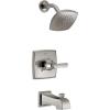 imageDelta Faucet Ashlyn 14 Series SingleHandle Tub and Shower Trim Kit Shower Faucet with SingleSpray TouchClean Shower Head Matte Black T14464BL Valve Not IncludedStainless