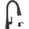 imageDelta Faucet Boyd Kitchen Faucet with Soap Dispenser Kitchen Faucets with Pull Down Sprayer Gold Kitchen Sink Faucet with Magnetic Docking Spray Head Champagne Bronze 19893ZCZSDDSTMatte Black
