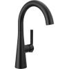 imageDelta Modern Matte Black Single Hole Bar Sink Faucet Single Handle Prep Sink Faucet Matte Black 14882LFBL