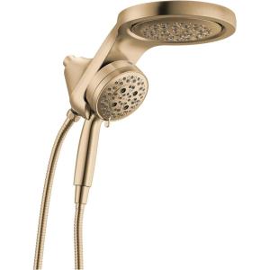imageDelta 6Setting HydroRain Premium 2in1 Dual Shower Head with ProClean Spray Gold High Pressure Shower Head with Handheld Spray 175 GPM Flow Rate Lumicoat Champagne Bronze 56000CZPRLumicoat Champagne Bronze