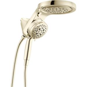 imageDelta 6Setting HydroRain Premium 2in1 Dual Shower Head with ProClean Spray Gold High Pressure Shower Head with Handheld Spray 175 GPM Flow Rate Lumicoat Champagne Bronze 56000CZPRLumicoat Polished Nickel