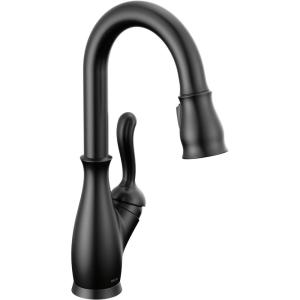 imageDelta 9678TDST Leland Deck Mounted Single Handle PullDown Bar Faucet with Touch Clean Touch2O MagnaTite Docking and Diamond Seal Technology  SpotShield StainlessMatte Black