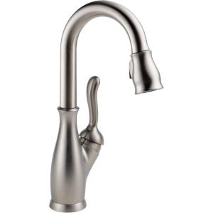 imageDelta 9678TDST Leland Deck Mounted Single Handle PullDown Bar Faucet with Touch Clean Touch2O MagnaTite Docking and Diamond Seal Technology  SpotShield StainlessSpotShield Stainless