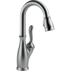 imageDelta 9678TDST Leland Deck Mounted Single Handle PullDown Bar Faucet with Touch Clean Touch2O MagnaTite Docking and Diamond Seal Technology  SpotShield StainlessArctic Stainless