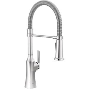 imageDelta Ermelo Pro Style Commercial Kitchen Faucet with Pull Down Sprayer Brushed Nickel Single Hole Kitchen Sink Faucet Single Handle Stainless 18887SSDSTChrome