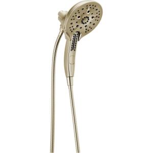 imageDelta Faucet 5Spray In2ition 2in1 Dual Hand Held Shower Head with Hose H2Okinetic Handheld Shower Head with Magnetic Docking Chrome Handheld Shower Heads Chrome 58620PR25PKLumicoat Polished Nickel