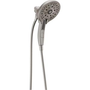 imageDelta Faucet 5Spray In2ition 2in1 Dual Hand Held Shower Head with Hose H2Okinetic Handheld Shower Head with Magnetic Docking Chrome Handheld Shower Heads Chrome 58620PR25PKLumicoat Stainless
