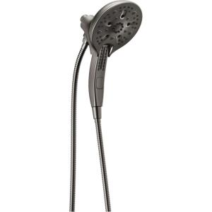 imageDelta Faucet 5Spray In2ition 2in1 Dual Hand Held Shower Head with Hose H2Okinetic Handheld Shower Head with Magnetic Docking Chrome Handheld Shower Heads Chrome 58620PR25PKLumicoat Black Stainless