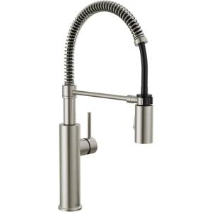 imageDelta Faucet Antoni Black Kitchen with Pull Down Sprayer Commercial Style Sink Faucet Faucets for Sinks SingleHandle Magnetic Docking Spray Head 18803BLDST Matte BlackSpotshield Stainless