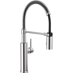 imageDelta Faucet Antoni Black Kitchen with Pull Down Sprayer Commercial Style Sink Faucet Faucets for Sinks SingleHandle Magnetic Docking Spray Head 18803BLDST Matte BlackChrome