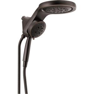 imageDelta Faucet HydroRain 5Spray H2Okinetic Dual Shower Head with Handheld Spray Black Shower Head with Hose Handheld Shower Heads Detachable Shower Head 175 GPM Flow Rate Matte Black 58680BLVenetian Bronze