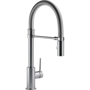 imageDelta Faucet Trinsic Pro SingleHandle Spring Spout Touch Kitchen Sink Faucet with Pull Down Sprayer Touch2O Technology and Magnetic Docking Spray Head Chrome 9659TDSTArctic Stainless