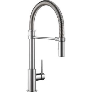 imageDelta Faucet Trinsic Pro SingleHandle Spring Spout Touch Kitchen Sink Faucet with Pull Down Sprayer Touch2O Technology and Magnetic Docking Spray Head Chrome 9659TDSTChrome
